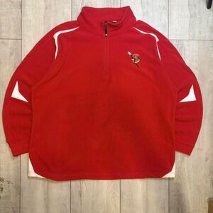 Vintage Cornell university Red  embroidered 1/4 zip sweatshirt MEN SIZE XL